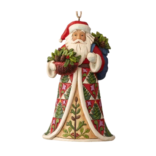 Addobbi Natalizi Jim Shore.Jim Shore Decoro Babbo Natale Con Pigne 12cm 6001506 Ebay