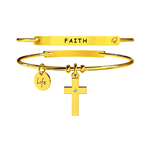 KIDULT BRACCIALI ACCIAIO GOLD SPIRITUALITY CROCE/FEDE 231672