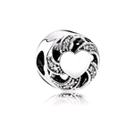 PANDORA ORIGINALS ARGENTO 925 CHARM CUORE & NASTRO 791976CZ