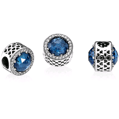 PANDORA ORIGINALS ARGENTO 925 CHARM GIOIELLO BLU NOTTE 791725NMB