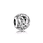 PANDORA ORIGINALS ARGENTO 925 CHARM LETTERA U VINTAGE 791865CZ