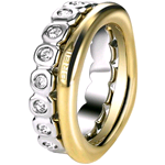 BREIL GIOIELLI ANELLO ROLLING DIAMONDOS IP ORO GIALLO