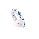 AMEN ANELLO IN ARGENTO 925 BIANCO CON PIETRE COLORE BLU AROBBL