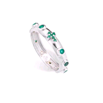 AMEN ANELLO IN ARGENTO 925 BIANCO CON PIETRE COLORE VERDE AROBV