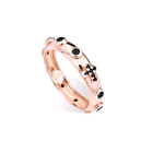 AMEN ANELLO IN ARGENTO 925 COLOR ORO ROSA CON PIETRE COLOR NERO ARORN