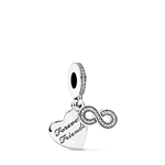 PANDORA ORIGINALS ARGENTO 925 CHARM PENDENTE AMICHE PER SEMPRE 791948CZ