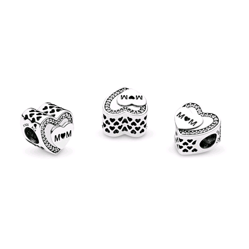 PANDORA ORIGINALS ARGENTO 925 CHARM OMAGGIO ALLA MAMMA 792070CZ