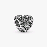 PANDORA ORIGINALS ARGENTO 925 CHARM OPENWORK CUORE DECORATO 791811