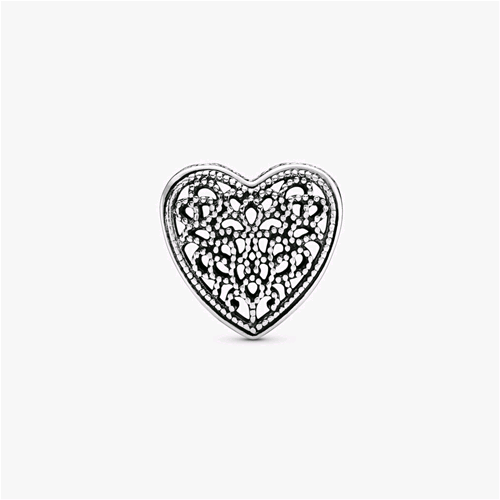 PANDORA ORIGINALS ARGENTO 925 CHARM OPENWORK CUORE DECORATO 791811