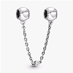 PANDORA ORIGINALS ARGENTO CATENA DI SICUREZZA CON CUORI IN RILIEVO 796457CZ-05