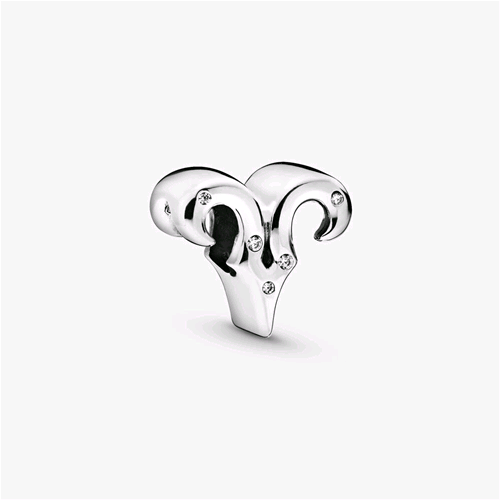 PANDORA ORIGINALS ARGENTO CHARM DELLO ZODIACO ARIETE SCINTILLANTE 798416C01