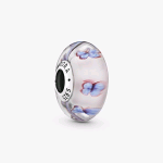 797893 PANDORA ORIGINALS CHARM IN VETRO DI MURANO ROSA CON FARFALLE