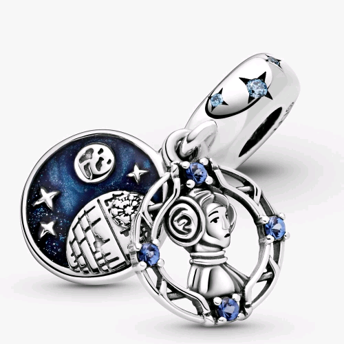 799251C01 PANDORA STAR WARS CHARM PENDENTE DOPPIO PRINCIPESSA LEILA