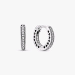 296317CZ PANDORA ORIGINALS ORECCHINI A CERCHIO CUORE CON PAVÈ 