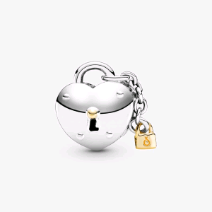 799160C01 PANDORA ORIGINALS CHARM CUORE E LUCCHETTO BICOLORE