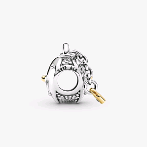 799160C01 PANDORA ORIGINALS CHARM CUORE E LUCCHETTO BICOLORE