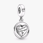 799266C01 PANDORA ORIGINALS CHARM PENDENTE GIREVOLE ANIMA GEMELLA FOREVER & ALWAYS