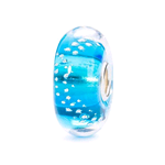 TROLLBEADS ORIGINAL BEADS VETRO TRACCE D'ARGENTO,TURCHESE  TGLBE-10198