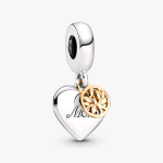 799366C00 PANDORA ORIGINALS CHARM PENDENTE BICOLORE ALBERO DELLA FAMIGLIA E CUORE 