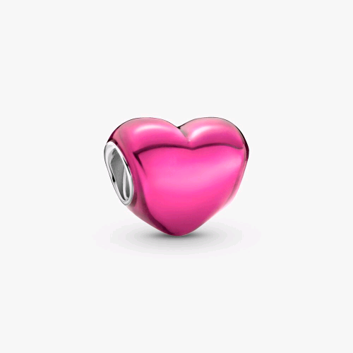 PANDORA ORIGINALS ARGENTO 925 CHARM CUORE ROSA METTALICO 799291C03 