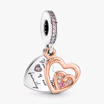 781020C01 PANDORA CHARM PENDENTE CUORI INTRECCIATI E FAMIGLIA IN ARGENTO