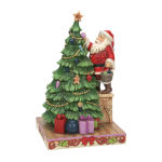 JIM SHORE BABBO NATALE CHE DECORA L'ALBERO 6010819
