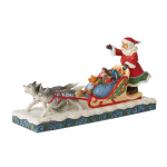 JIM SHORE BABBO NATALE TRAINATO DALLO SLITTINO 6010826