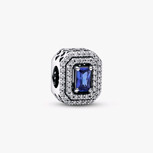 PANDORA ORIGINALS ARGENTO 925 CHARM PAVÈ E PIETRA BLU 792385C01