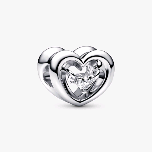 PANDORA ORIGINALS ARGENTO CHARM CUORE SPLENDENTE CON PIETRA 792493C01