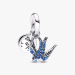 PANDORA ORIGINALS CHARM PENDENTE RONDINE PIETRE BLU 792570C01