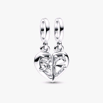 PANDORA CHARM PENDENTE CUORE MAMMA E FIGLIA DIVISIBILE 792643C01