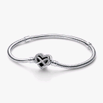 PANDORA BRACCIALE ARGENTO CON CHIUSURA CUORE INFINITO PIETRE LUMINOSE 592645C01-17