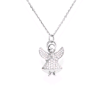AMEN COLLANA ANGELO ARGENTO PAVÈ N&N A3BB