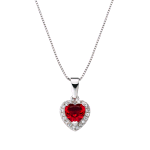 AMEN COLLANA IN ARGENTO 925 CUORE DELL'OCEANO RUBINO CLTICBR