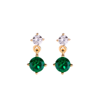 AMEN ORECCHINI IN ARGENTO 925 DORATI PRINCESS TONDI VERDE ETOGV