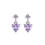 AMEN ORECCHINI IN ARGENTO 925 PRINCESS CUORE LILLA ECUBLA