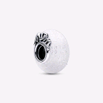 PANDORA ORIGINALS CHARM IN VETRO DI MURANO BIANCO MON E LOVE 792655C00