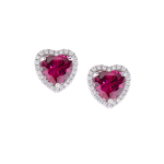 AMEN ORECCHINO IN ARGENTO 925 BIG DIAMONDS CUORE RUBINO ETIHBRBZ