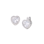 AMEN ORECCHINO IN ARGENTO 925 CON CUORE DI ZIRCONI BIANCO EHHBBBZ