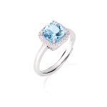 AMEN ANELLO LADY REGOLABILE ACQUAMARINA TAGLIO RADIANT IN ARGENTO 925 RQUABBACZ2