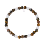 AMEN BRACCIALE CON ACCIAIO E AGATA MARRONE E BIANCA ACBRU6EL01