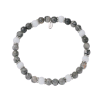 AMEN BRACCIALE CON ACCIAIO E AGATA GRIGIA E BIANCA ACBRU6EL03
