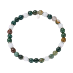 AMEN BRACCIALE CON ACCIAIO E AGATA MULTICOLOR VERDE ACBRU6EL02