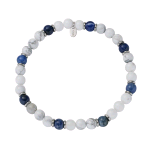 AMEN BRACCIALE CON ACCIAIO E AGATA BIANCA E BLU ACBRU6EL09