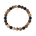 AMEN BRACCIALE CON ACCIAIO E AGATA MULTICOLOR MARRONE ACBRU8EL16