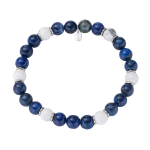 AMEN BRACCIALE CON ACCIAIO E AGATA BLU E BIANCA ACBRU8EL13
