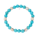 AMEN BRACCIALE CON ACCIAIO E AGATA TURCHESE E ÉCRU ACBRU8EL11
