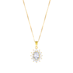 AMEN COLLANA IN ARGENTO 925 DORATO ROYAL LADY CON ZIRCONE  BIANCO CLLDGGBB