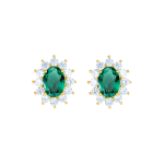 AMEN ORECCHINI ARGENTO DORATO ROYAL LADY CON ZIRCONE SMERALDO ORLDMGBVE