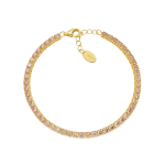 AMEN BRACCIALE TENNIS 3 MM ARGENTO DORATO CON ZIRCONI CHAMPAGNE BT3GCH17